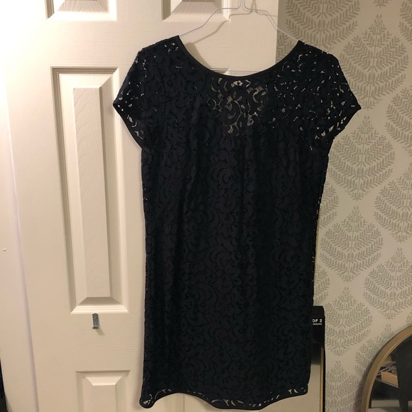LOFT midnight blue/black lace cocktail dress - size 6 - Picture 1 of 5
